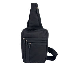 Сумка-слінг чоловіча А217 19 х 26 х 8 см текстиль чорний