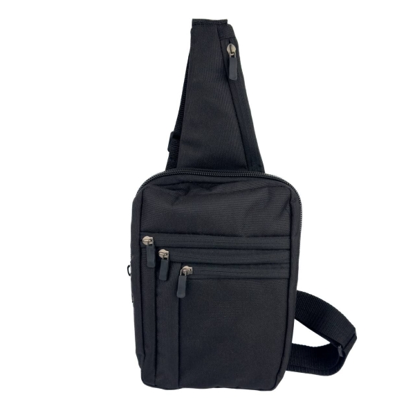 Сумка-слінг чоловіча А217 19 х 26 х 8 см текстиль чорний