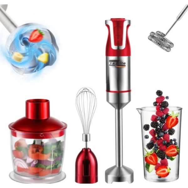 Блендер погружний ручний Zepline ZP-074 5в1, 1500Вт, 0.6л
