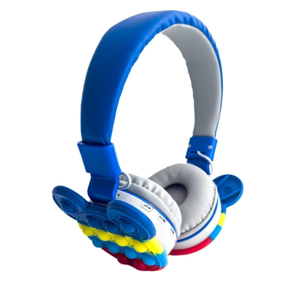 Навушники дитячі бездротові накладні POP IT AKZ K30 FM MP3 Bluetooth синій