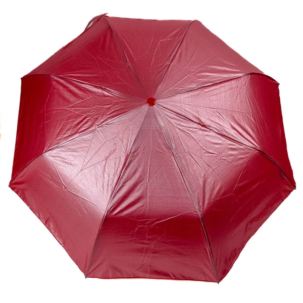 Парасолька складана Однотонна 379S напівавтомат з чохлом червоний