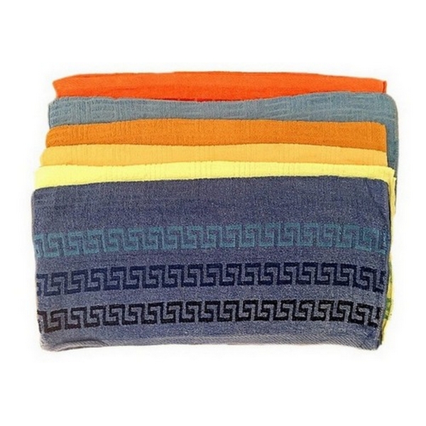 / Рушник бавовняний, 6 кольорів в асортименті, 70*140см, 12 шт/уп