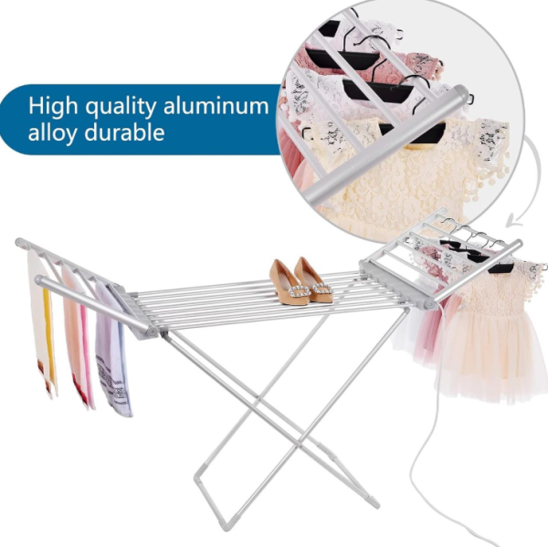 Електрична складна сушарка для білизни Rainberg з підігрівом і кришкою, енергоефективна 18-канальна new