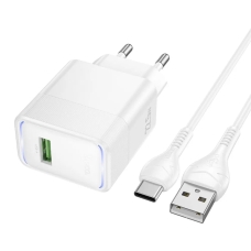 Зарядний пристрій з кабелем USB/Type-C 1 м HOCO CS111A Lounge 22.5 W білий