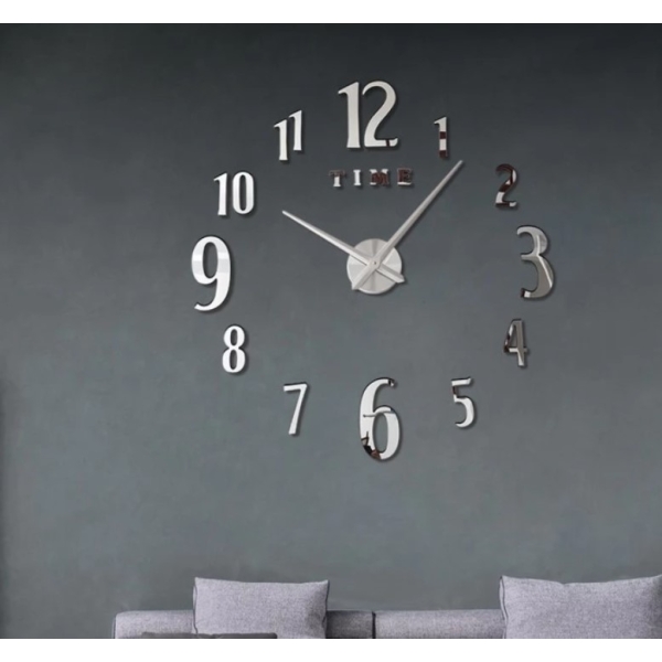 / Великий настінний 3D годинник 120 см ЧОРНИЙ ZH1725 new