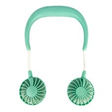Вентилятор портативний Necklace fan з кріпленням на шию діаметр 8 см зелений