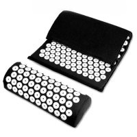 Масажний ортопедичний килимок Медика Acupressure Mat 65 х 41 см з подушкою чорний