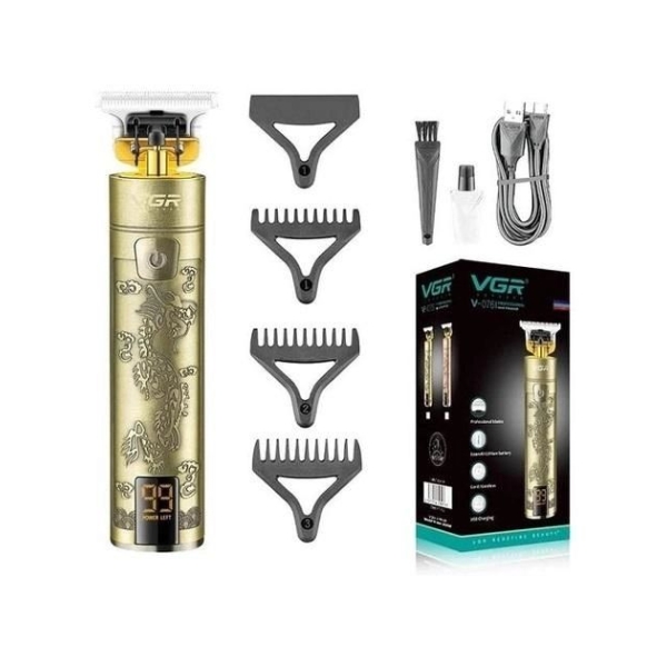 Тример для стрижки волосся та бороди VGR V-076 3в1 USB 800 mAh золотистий