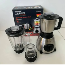 / Стаціонарний блендер з кавомолкою та м'ясорубкою зі скляною чашею 3в1 Zepline ZP-081 склянка для смузі 2000Вт NEW