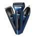 Бездротова машинка для стрижки волосся Geemy GM-566 3 насадки чорний з синім