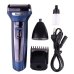 Бездротова машинка для стрижки волосся Geemy GM-566 3 насадки чорний з синім