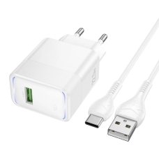 Зарядний пристрій з кабелем USB/Type-C 1 м HOCO CS111A Lounge 22.5 W білий