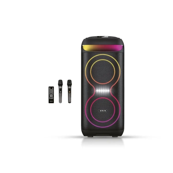 Колонка портативна з 2 мікрофонами та пультом ZXX 5505 Bluetooth LED чорний