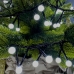Світлодіодна гірлянда-нитка чорний дріт 200 LED Xmas кулька велика матова 5 м 8 режимів білий