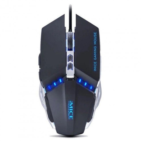 / Дротова ігрова миша iMICE T80, 3200 DPI, 1.3 м, 7 кнопок, з підсвічуванням, чорний