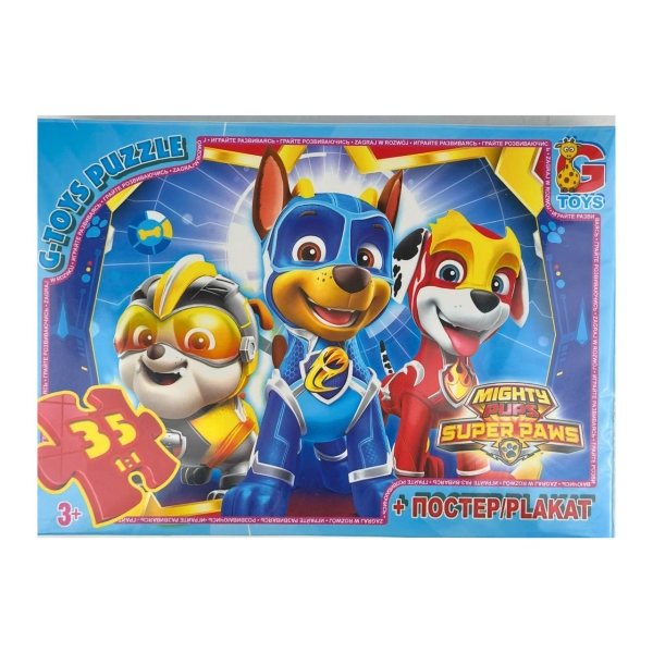 Пазли класичні 35 елементів G-Toys PW0866 Щенячий патруль з постером