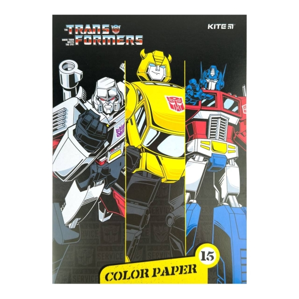 Папір кольоровий А4 15 шт Kite TF21-250 двосторонній різнобарвний