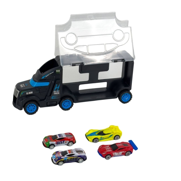 Іграшковий набір машинок 5в1 Автовоз XN808-8 пластик 28 см чорний