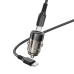 Автомобільний зарядний пристрій з кабелем USB/Type-C BOROFONE BZ29A Talanted 36 W 24 V чорний