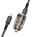 Автомобільний зарядний пристрій з кабелем USB/Type-C BOROFONE BZ29A Talanted 36 W 24 V чорний