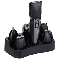 Бездротова машинка для стрижки волосся Kemei KM-640 USB 5 насадок чорний