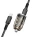 Автомобільний зарядний пристрій з кабелем USB/Type-C BOROFONE BZ29A Talanted 36 W 24 V чорний