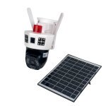 Камера відеоспостереження IP PTZ VTS01-4G Wi-Fi вулична поворотна з мікрофоном та сонячною панеллю білий з чорним