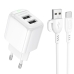 Зарядний пристрій з кабелем 2xUSB/Type-C 1 м BOROFONE BAS41A Potential 12 W 5 V 2 А білий Зарядний пристрій з кабелем 2xUSB/Type-C 1 м BOROFONE BAS41A Potential 12 W 5 V 2 А білий