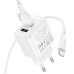Зарядний пристрій з кабелем 2xUSB/Type-C 1 м BOROFONE BAS41A Potential 12 W 5 V 2 А білий