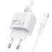 Зарядний пристрій з кабелем 2xUSB/Type-C 1 м BOROFONE BAS41A Potential 12 W 5 V 2 А білий