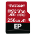 Карта пам'яті 256 GВ Patriot EP Series МicroSDXC UHS-I (U3) Сlass 10 з адаптером чорний з червоним