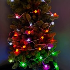 Світлодіодна гірлянда-нитка прозорий дріт 50 LED SFK-03 Bluetooth USB з пультом кулька велика матова 10 м мульти