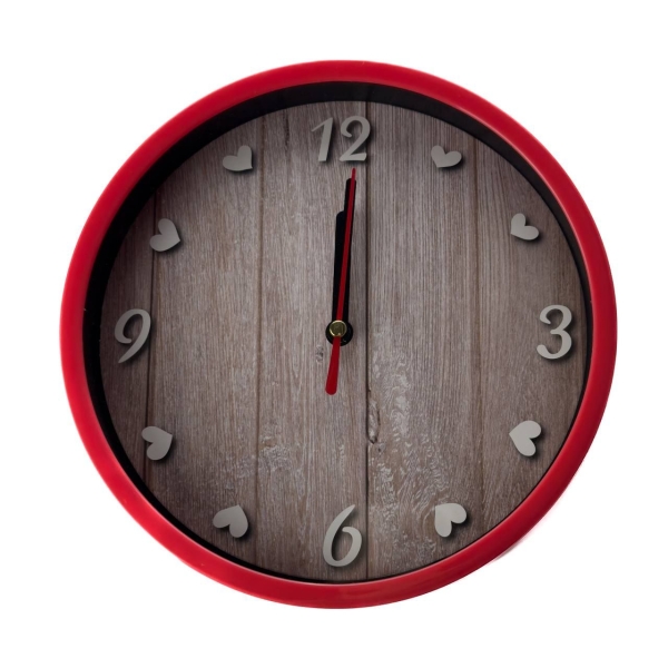 Годинник настінний 552-8 діаметр 19 см червоний