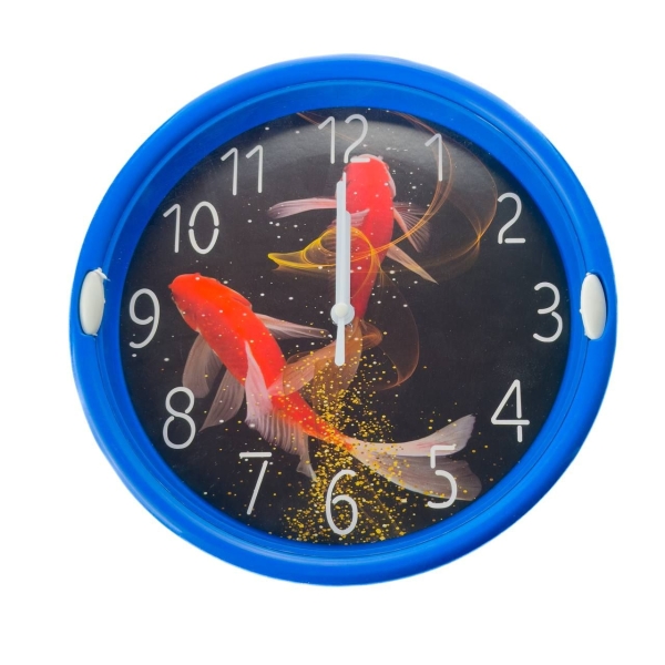 Годинник настінний В08-6 діаметр 22 см з малюнком синій