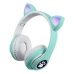 Навушники дитячі бездротові накладні Cat VZV-23M LED MP3 Bluetooth з вушками зелений
