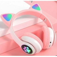 / Наушники детские беспроводные с ушками и подсветкой  Cat VZV-23M розовые