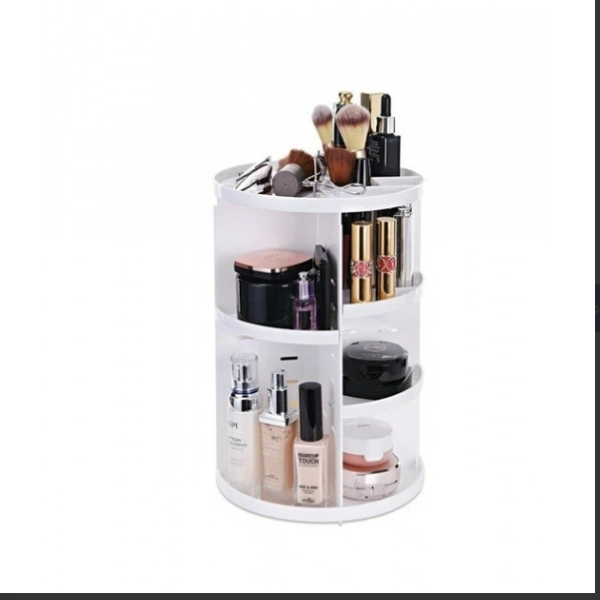 / Органайзер для косметики Rotation Cosmetic Organizer Supretto 23х23х30.5см обертовий 360, білий