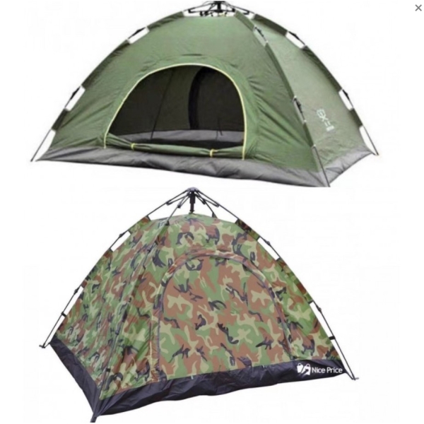 Намет туристичний автоматичний універсальний 4-х місний 2.0 х 2.0 м чорний