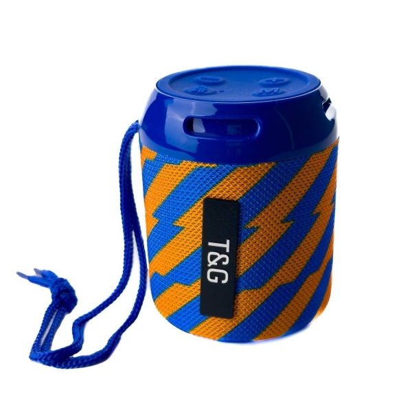 Колонка портативна T&G TG129 Bluetooth FM синій з помаранчевим
