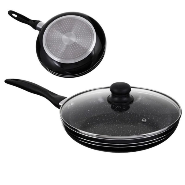 Сковорідка мармурове покриття Unique UN-5161 з кришкою діаметр 18 см