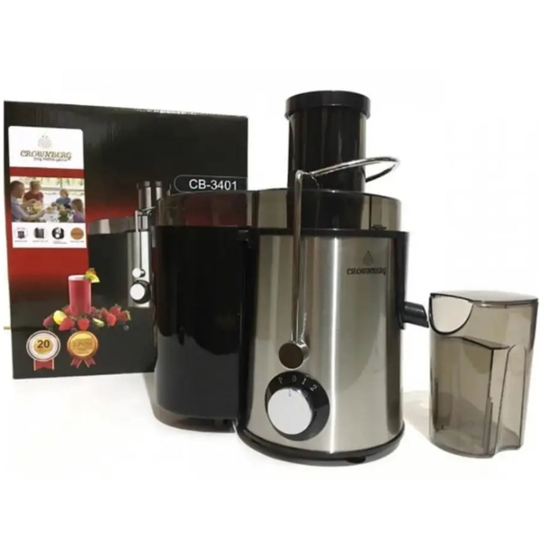 Соковижималка відцентрова Crownberg CB-3401 1000 Вт чорний зі сріблястим