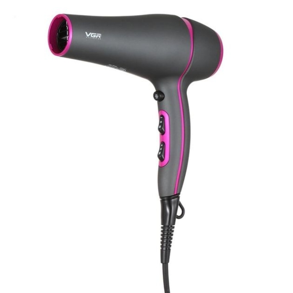 Фен з іонізацією VGR V-402 2200 Вт чорний з рожевим