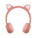 Навушники дитячі бездротові накладні MZ-08M LED MP3 Bluetooth з вушками рожевий