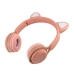 Навушники дитячі бездротові накладні MZ-08M LED MP3 Bluetooth з вушками рожевий