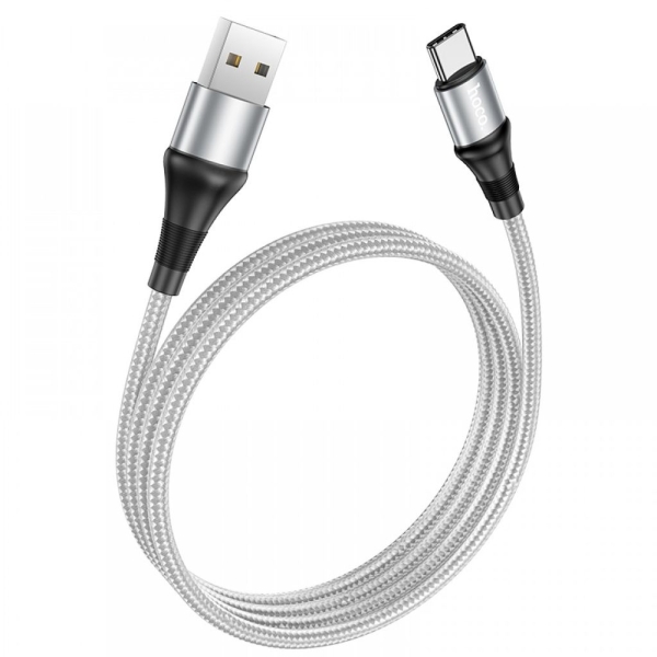 Кабель USB/Type-C 1 м Hoco X50 Excellent 3 А сірий з чорним
