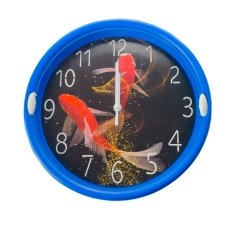 Годинник настінний В08-6 діаметр 22 см з малюнком синій