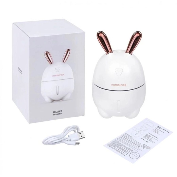 Зволожувач повітря Зайчик Humidifiers Rabbit ультразвуковий 200 мл білий