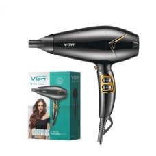 Фен з іонізацією VGR V-423 2200 Вт чорний з золотистим