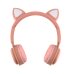Навушники дитячі бездротові накладні MZ-08M LED MP3 Bluetooth з вушками рожевий
