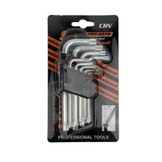 Набір шестигранних ключів 9в1 729-38 зірочка torx сріблястий